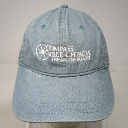 Authentic Pigment Baseball Cap Blue One Size Compass Bible Church Slideback Hat