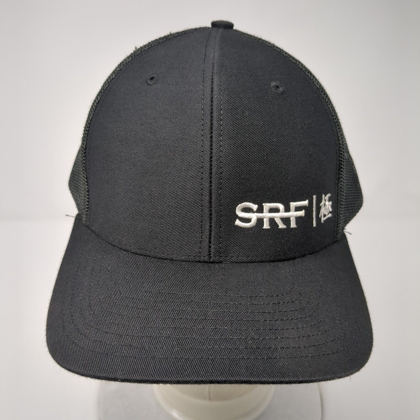 SRF Snapback Trucker Hat Black OS Adjustable Embroidered Mesh Back Richardson