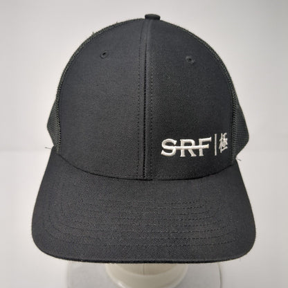 SRF Snapback Trucker Hat Black OS Adjustable Embroidered Mesh Back Richardson
