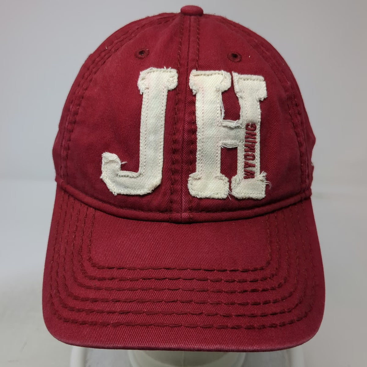 American Needle Snapback Hat Red One Size Jackson Hole Wyoming Distressed Bison