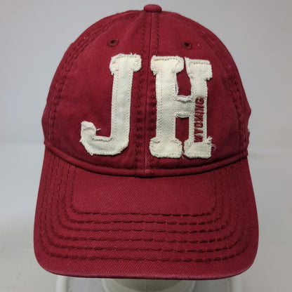 American Needle Snapback Hat Red One Size Jackson Hole Wyoming Distressed Bison
