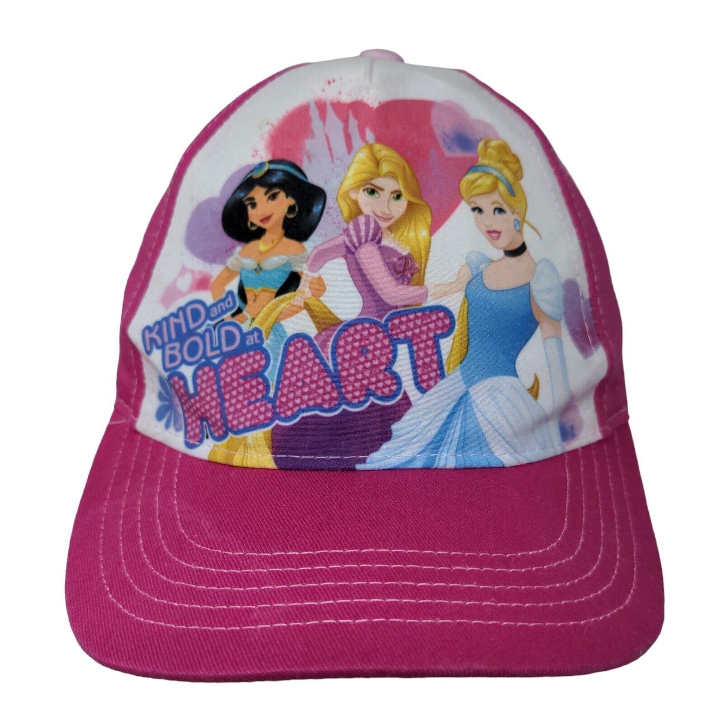 Disney Princess Girl's Strapback Hat Pink Size OSFM Cinderella Rapunzel Jasmine