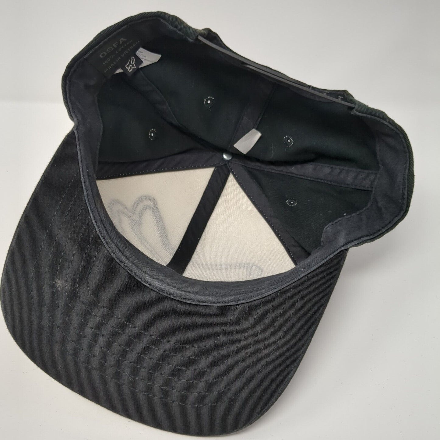 Fox Head Snapback Hat Black One Size Adjustable 6 Panel Colorblock