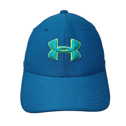 Under Armour Fitted Hat Blue Youth S/M Embroidered Classic Fit Solid