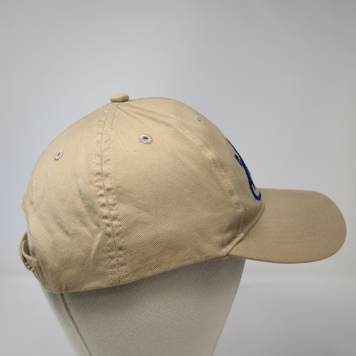 Gecko Hawaii Snapback Beige One Size Embroidered Logo Blue Twill 6 Panel Hat