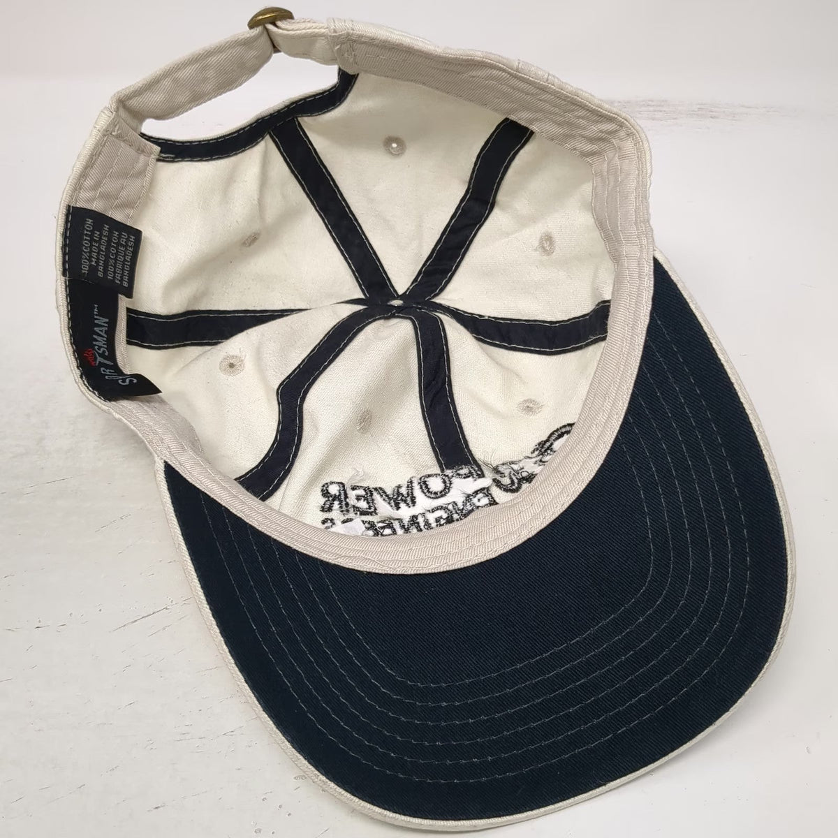 Sportsman Baseball Cap Beige One Size Power Engineers Logo Slideback Cotton Hat