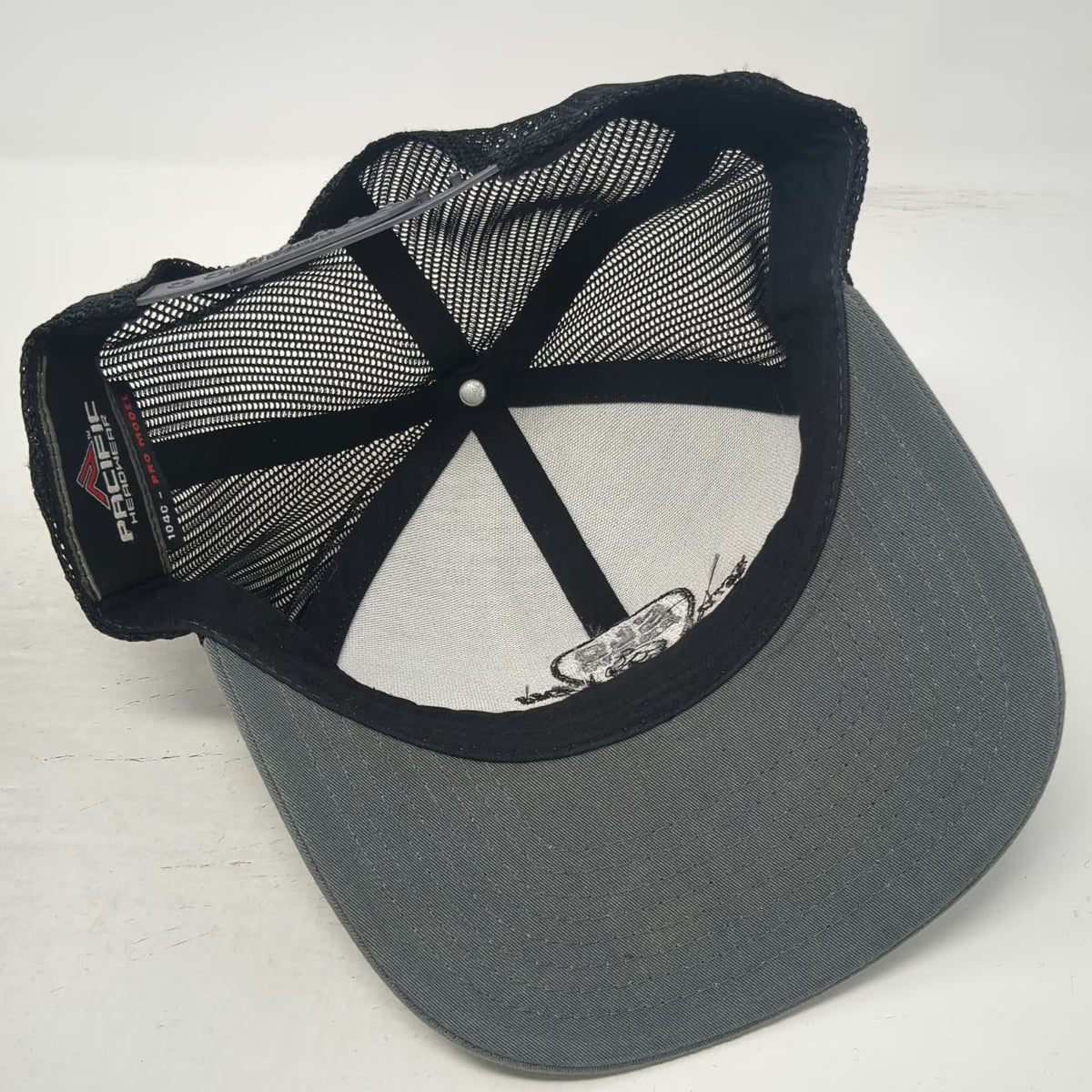 Pacific Headwear Trucker Hat Gray OSFM SLO BREW 104C Pro Model Mesh Back Snap
