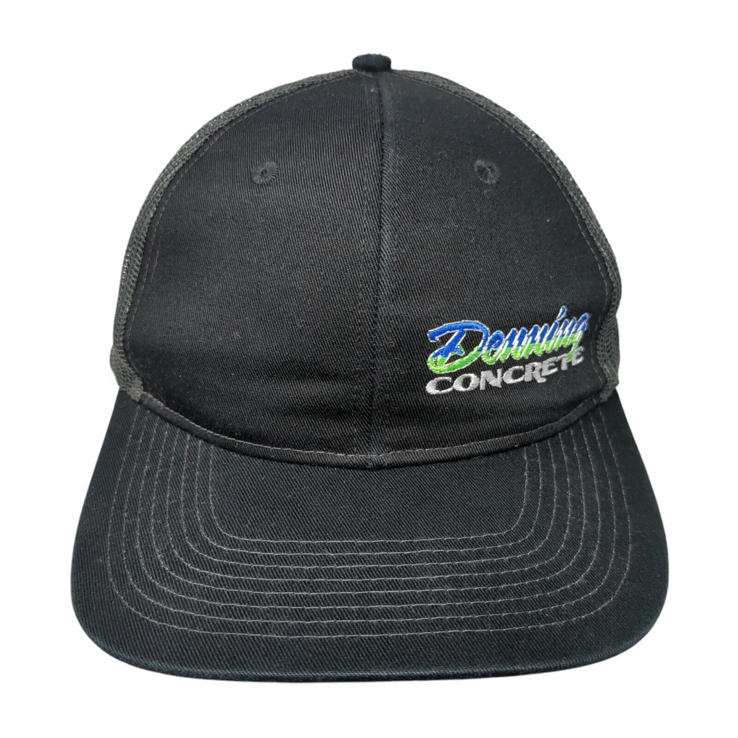 Denning Concrete Snapback Trucker Hat Black One Size Mesh Back 6 Panel