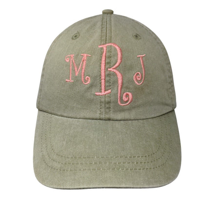MRJ Slideback Hat Tanish-Green One Size Adjustable Mesh Lined Embroidered Adams