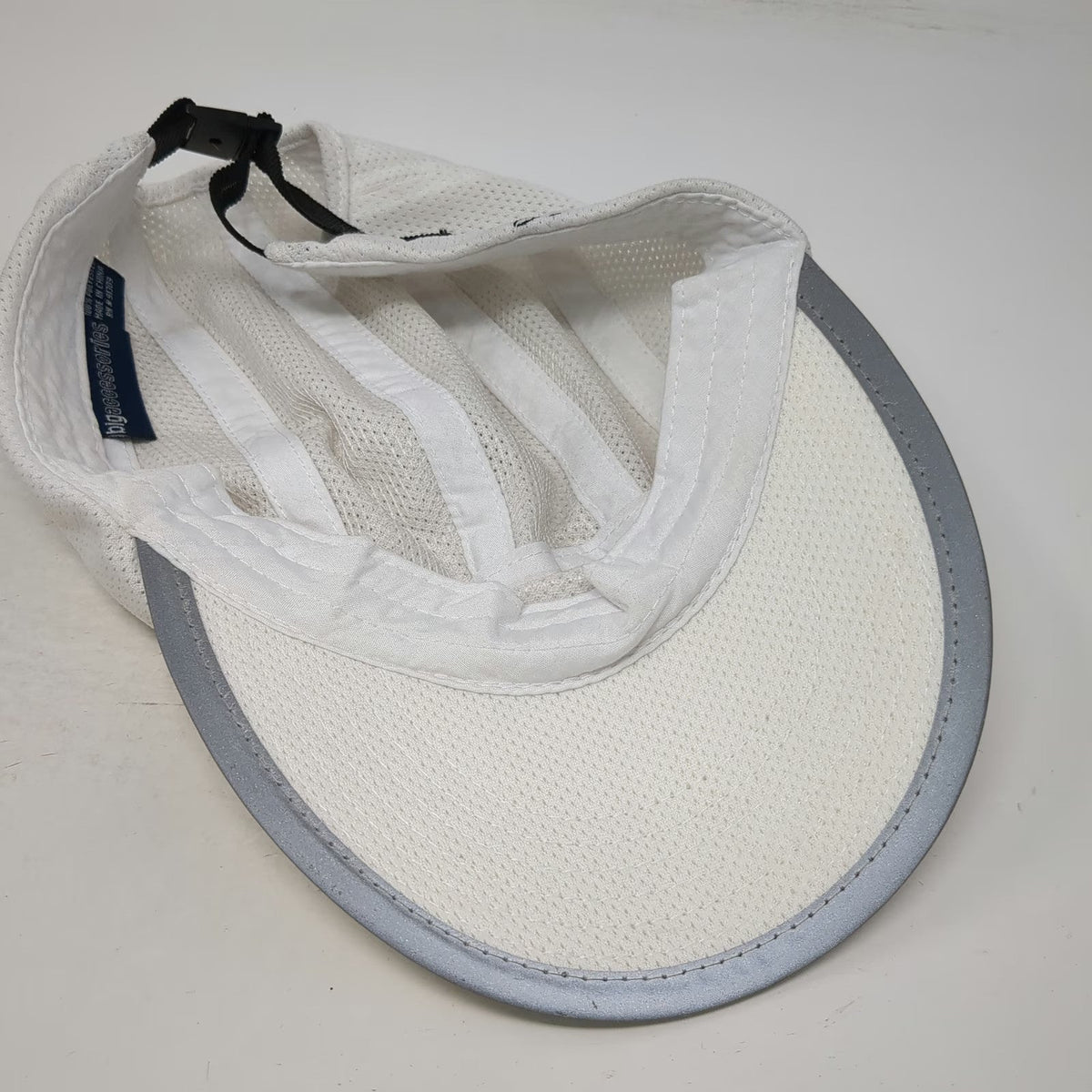 Big Accessories Baseball Cap White One Size Reflective Trim Mesh Strapback Hat