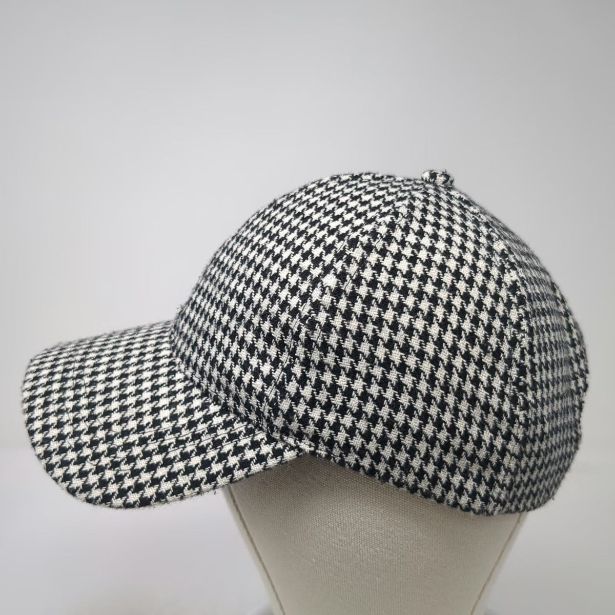 The Hatter Company Baseball Cap Black White One Size Houndstooth Pattern Hat