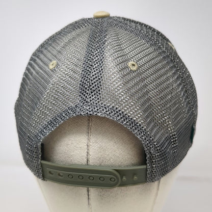 Legacy Trucker Hat Blue Beige One Size Big Sky Montana Bear Patch Mesh Back