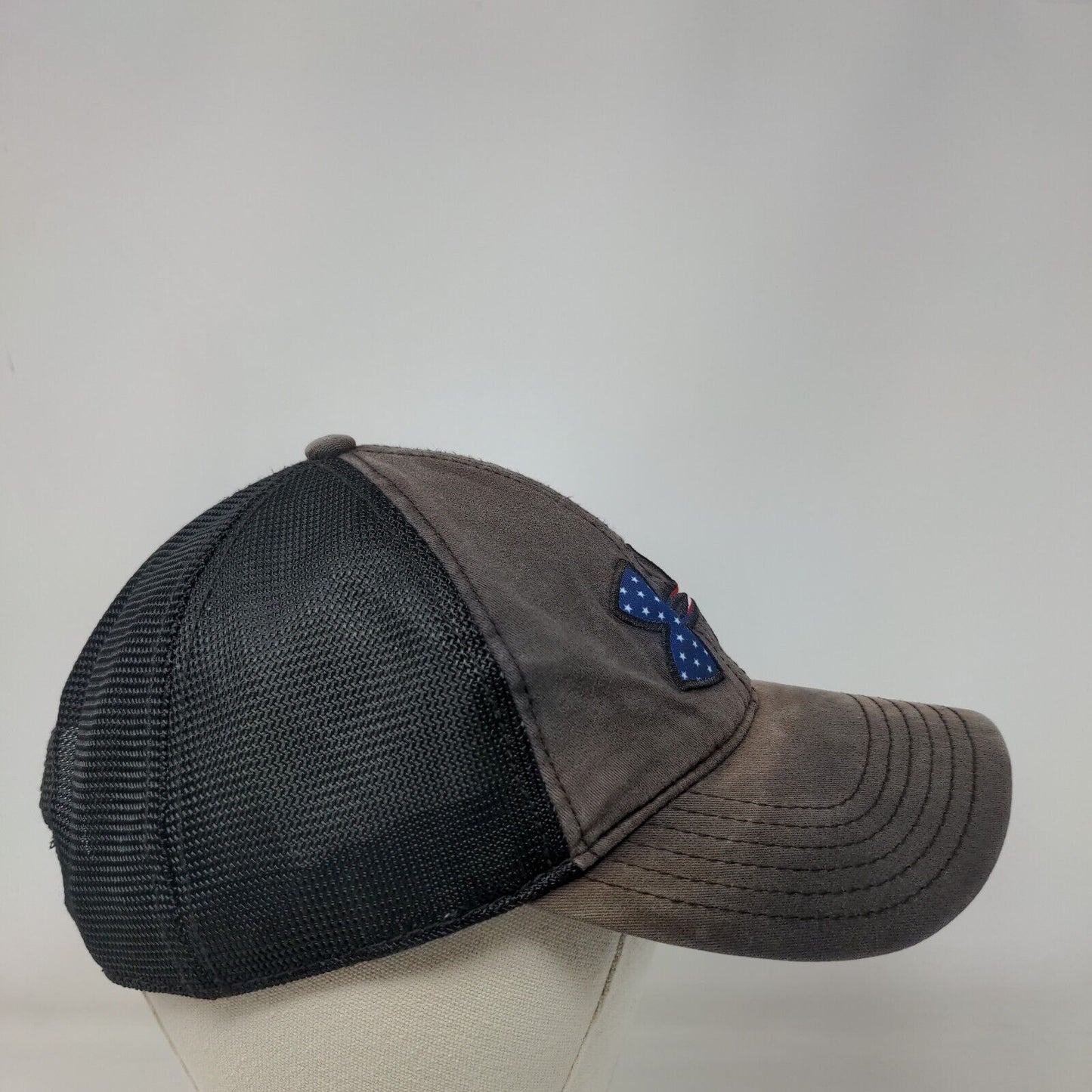 Under Armour Snapback Mesh Back Trucker Hat Black OSFA Embroidered