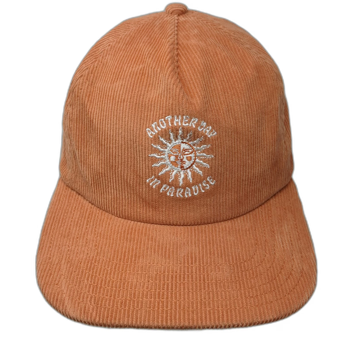 American Eagle 5 Panel Orange One Size Corduroy Paradise Sun Hat Slideback Strap
