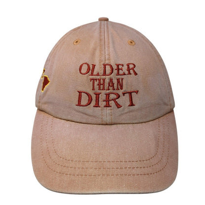 Older Than Dirt Slideback Hat Orange One Size Adjustable Leather Strap