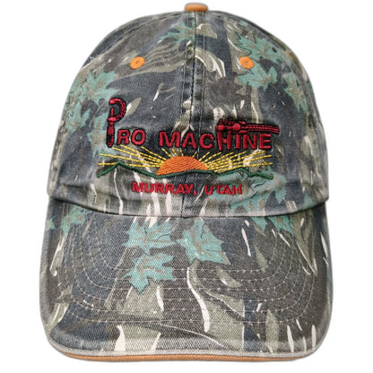 Hit Wear Baseball Cap Green Camo One Size Pro Machine Murray Utah Sun Logo Hat