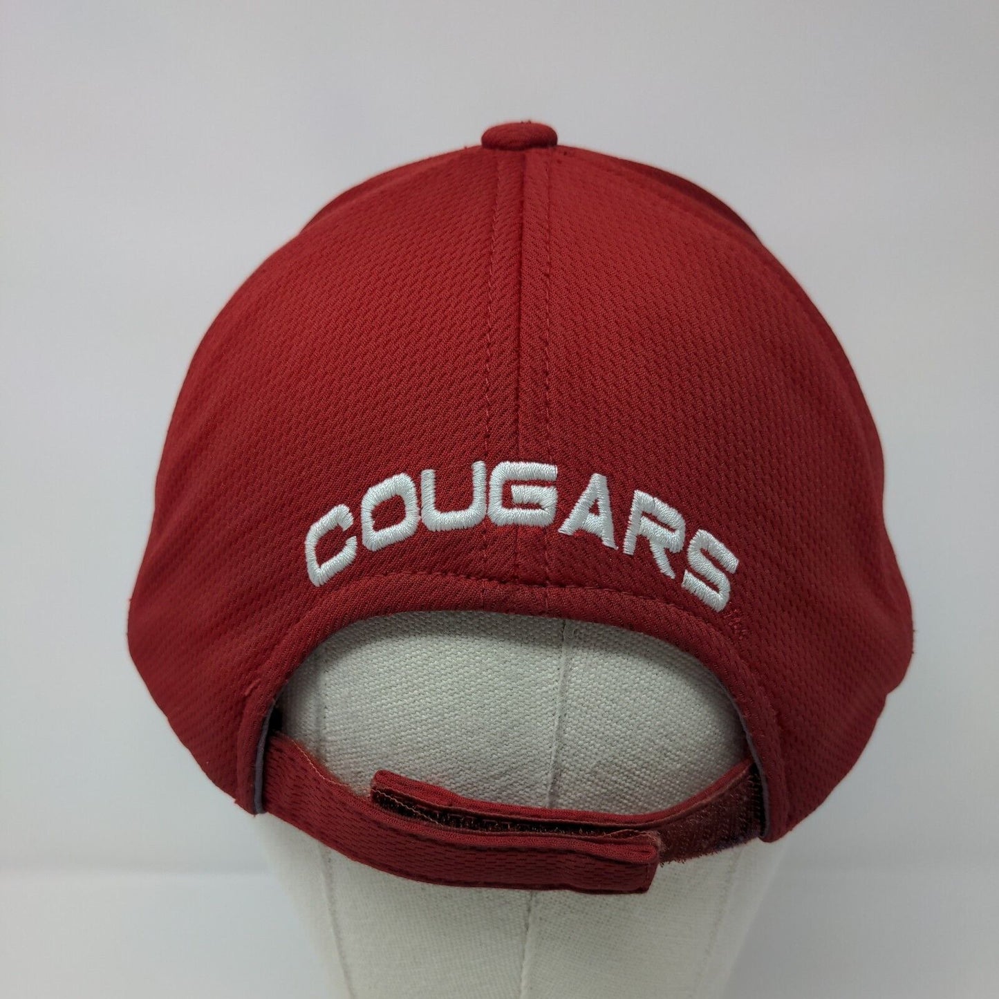 Cougars Strapback Hat Red One Size Adjustable Embroidered 6 Panel Russell