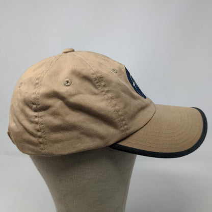 Port & Company Men's Strapback Hat Tan Embroidered Flame On Logo Cotton