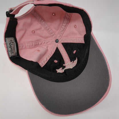Unbranded Women's Strapback Hat Pink One Size Embroidered Logo 6 Panel