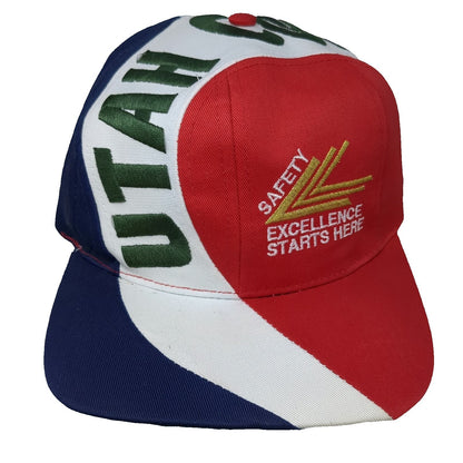 GSI Snapback Blue Red White One Size Utah Copper Safety Excellence Mining Hat