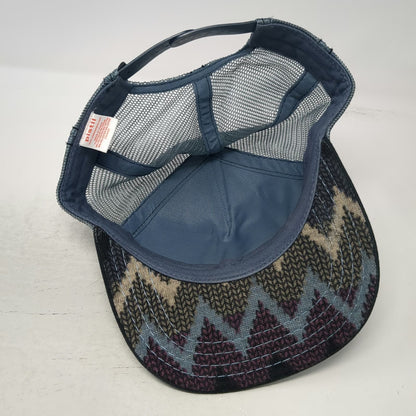 Pistil Trucker Hat Blue One Size Mountain Graphic Knit Mesh Snapback Outdoor