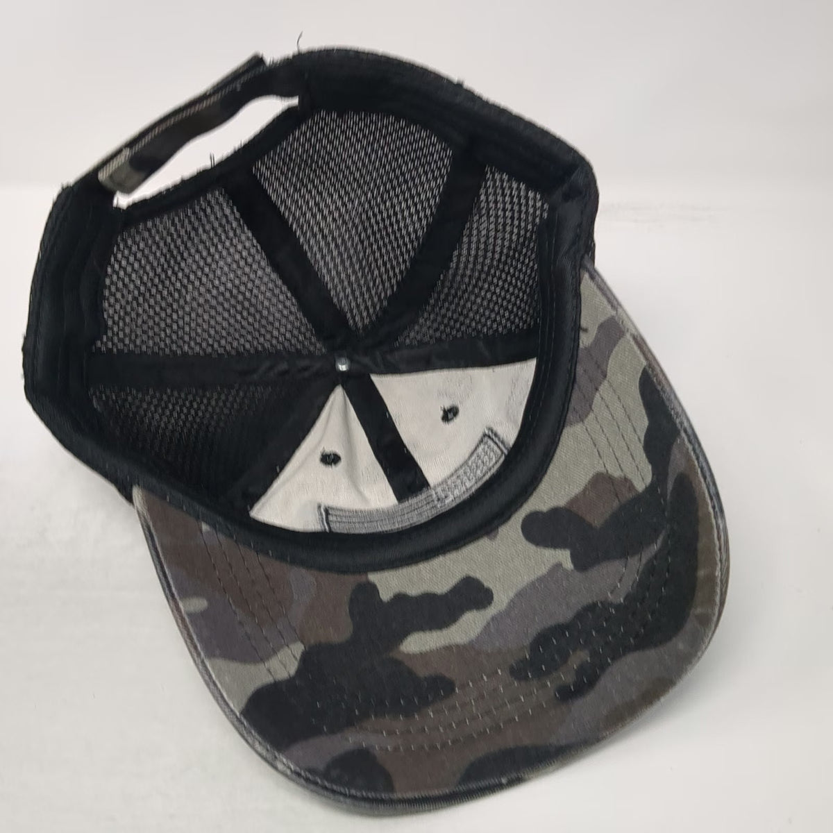 Arrell's Baseball Cap Gray Black One Size Mesh Camo Flag Panama City Beach hat