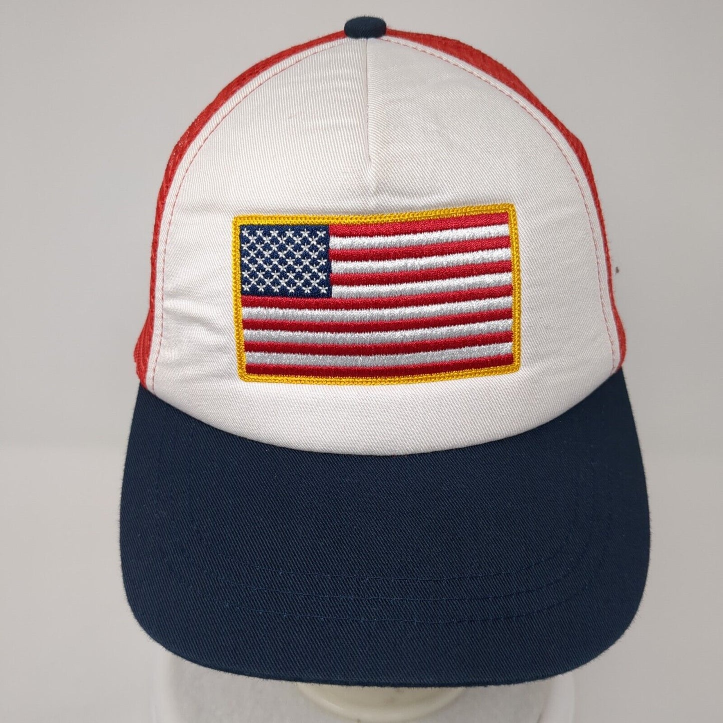 American Flag Snapback Trucker Hat Multicolor OS Adjustable Patriotic Mesh Back