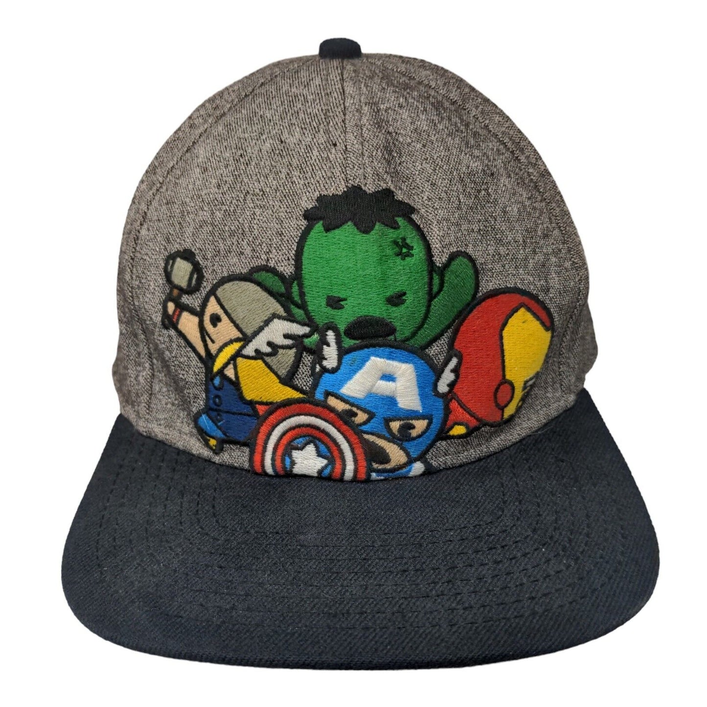 Marvel Heroes Chibi Snapback Hat Multi OSFM Embroidered Colorblock