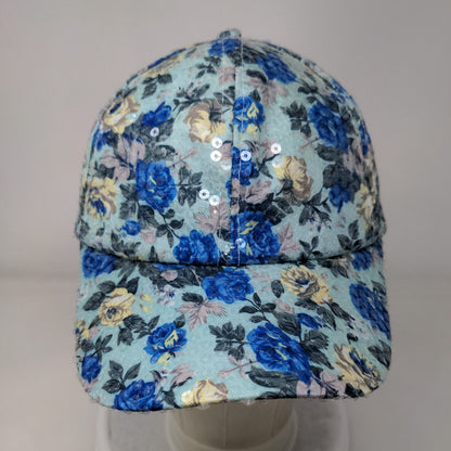 Floral Sequin Sparkle Strapback Hat Multi One Size Adjustable 6 Panel