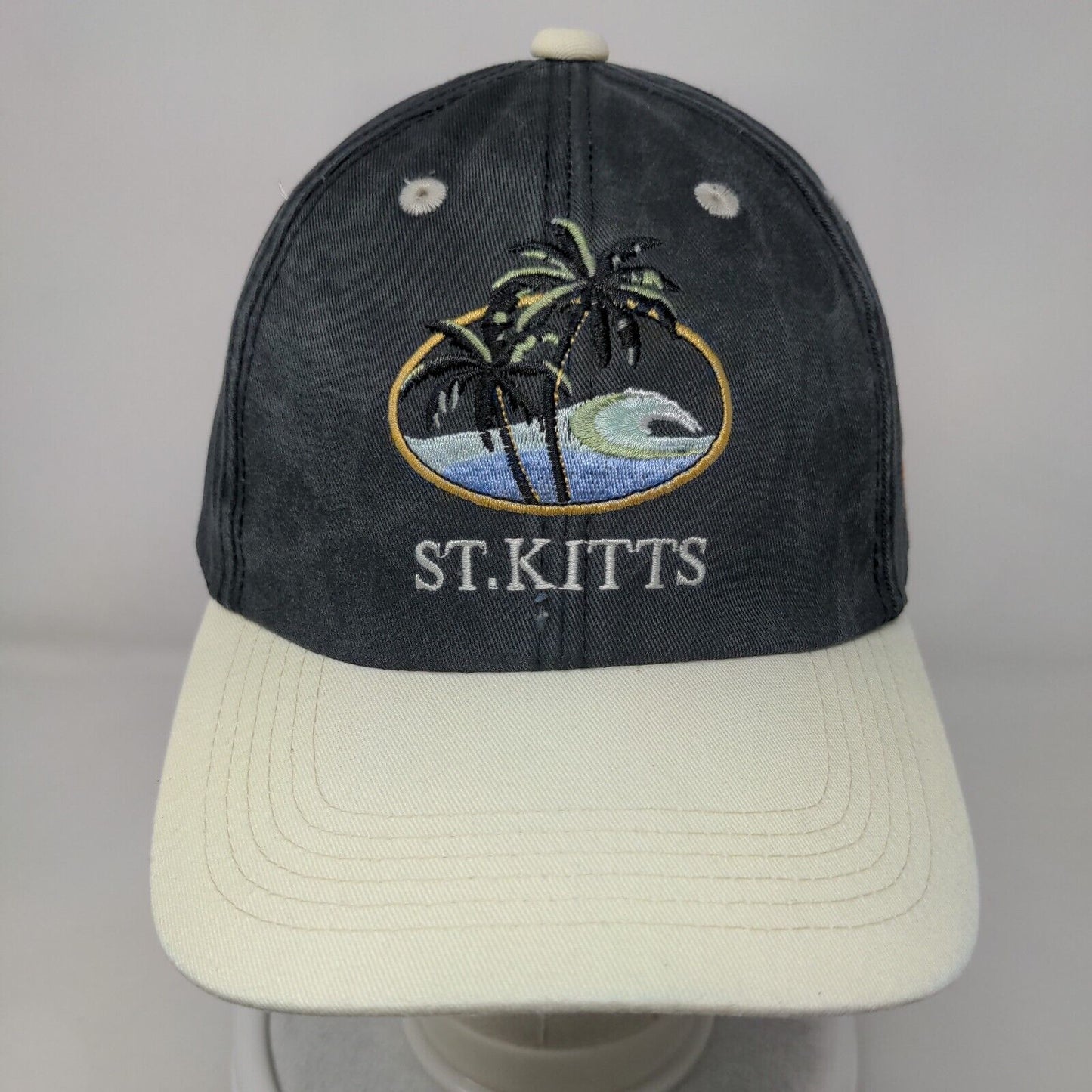 St. Kitts Strapback Hat Multicolor One Size Adjustable Embroidered Cotton