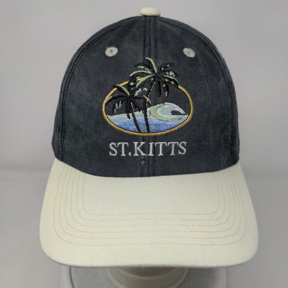 St. Kitts Strapback Hat Multicolor One Size Adjustable Embroidered Cotton