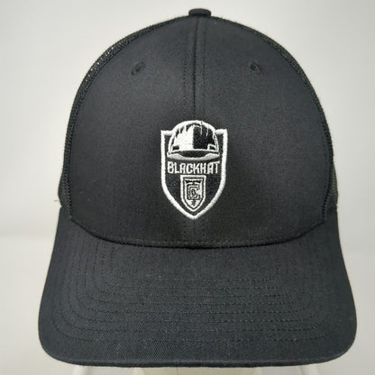 Richardson Trucker Hat Black One Size Mesh Back Snapback Blackhat KC Data Center