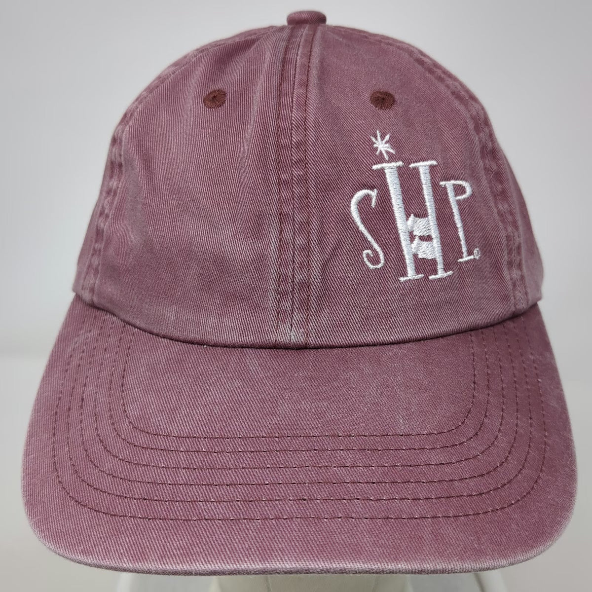 Port Authority Baseball Cap Red One Size Cotton SHP Monogram Star Adjustable Hat