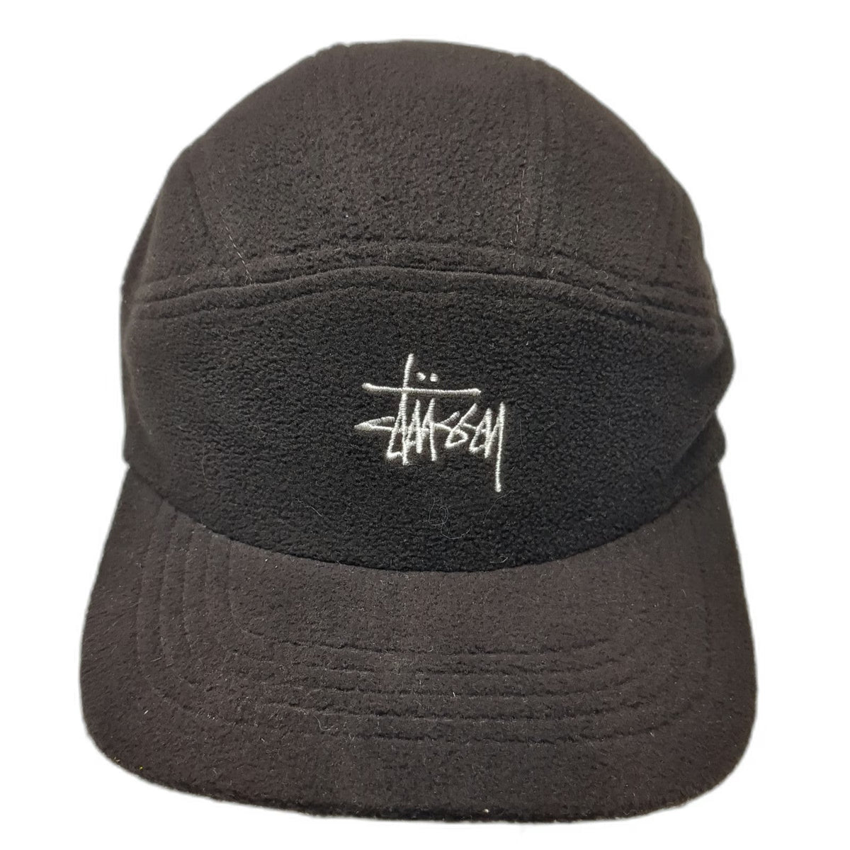 Stussy Baseball Cap Brown One Size Fleece 5 Panel Embroidered Logo Toggle Hat