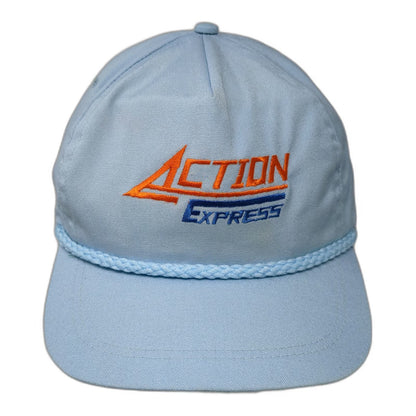 Imperial 5 Panel Blue Hat One Size Action Express Rope Mesh Back USA Made