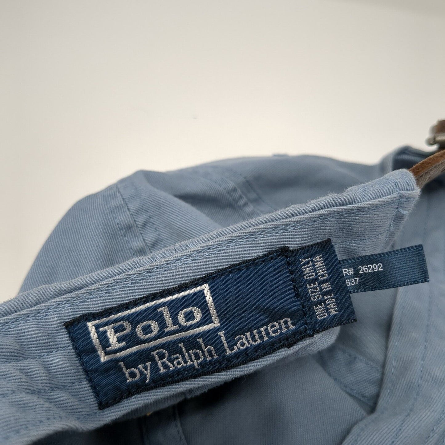 Polo Ralph Lauren Slideback Hat Blue One Size Small Pony Leather Strap