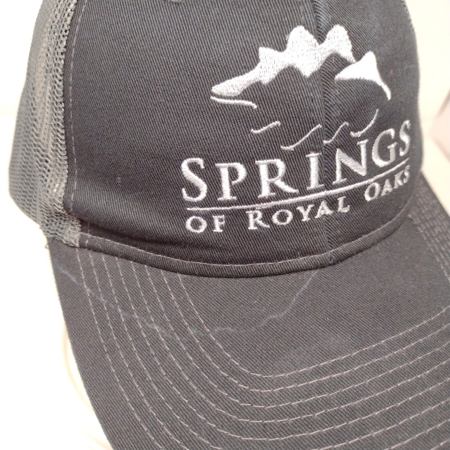 Springs of Royal Oaks Snapback Mesh Back Trucker Hat Black OSFA Embroidered