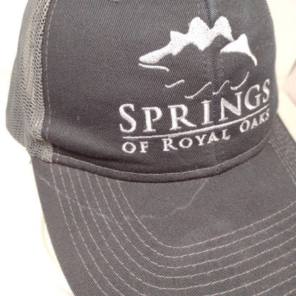 Springs of Royal Oaks Snapback Mesh Back Trucker Hat Black OSFA Embroidered