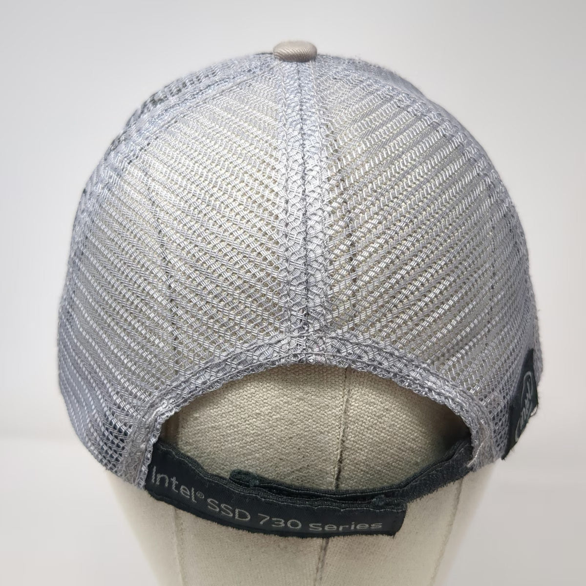 Intel Baseball Cap Black One Size Mesh Skull Molecular SSD 730 Strapback Hat