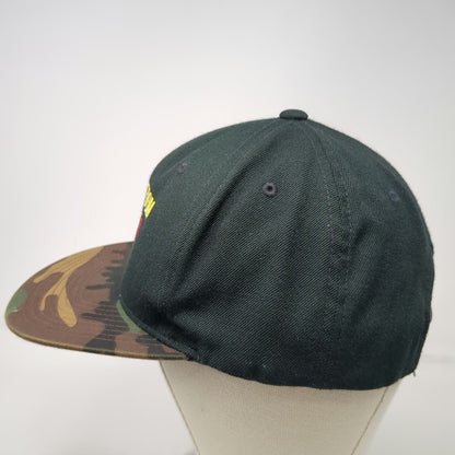 Yupoong Snapback Hat Black One Size Iraqi Freedom Veteran Camo Brim Military
