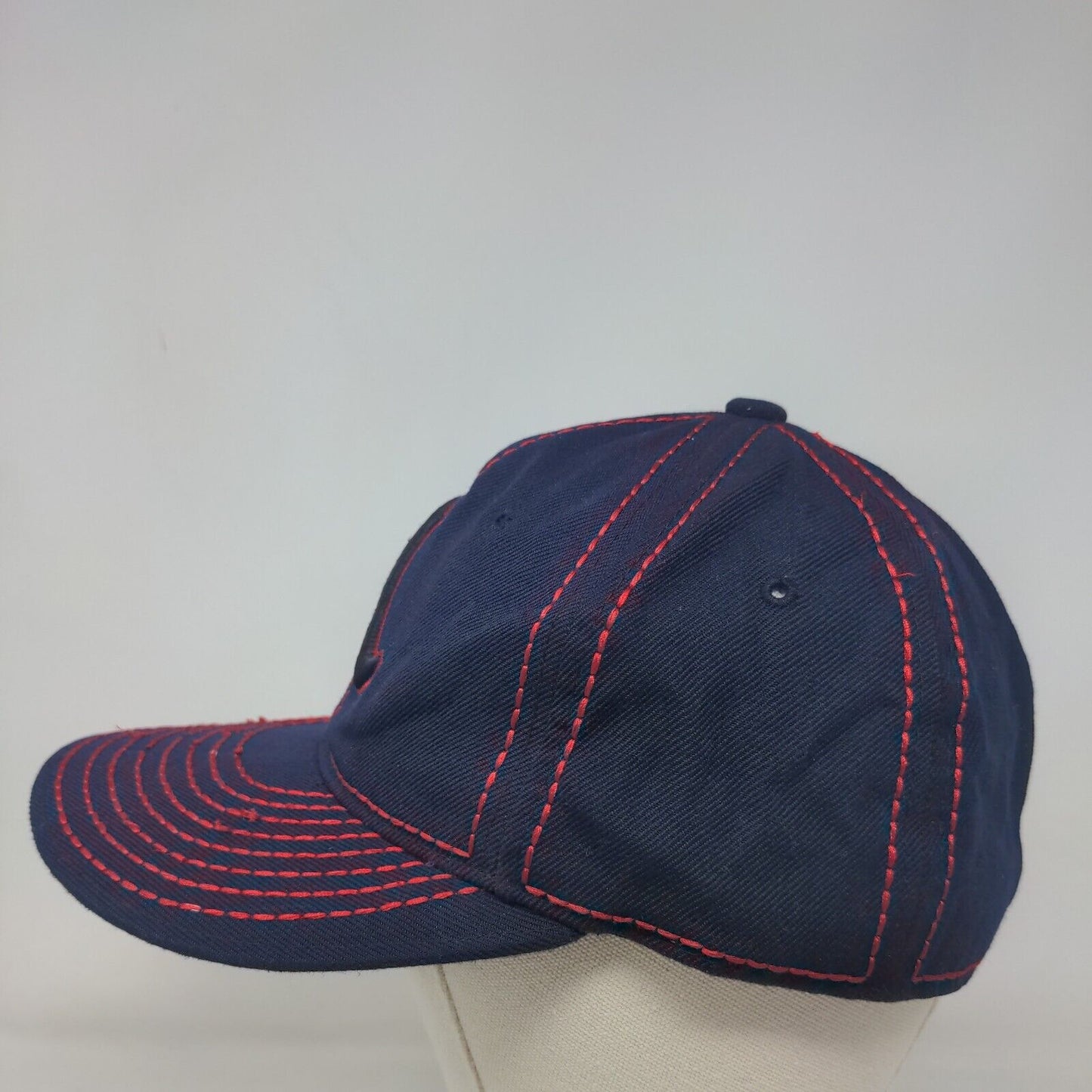 Pit Bull Men's Fitted Hat Blue Red Embroidered A Big Logo 100% Acrylic