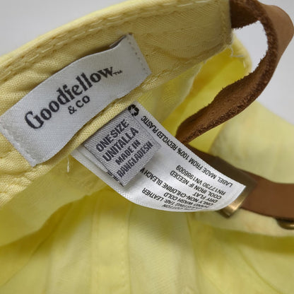 Goodfellow & Co Baseball Cap Yellow One Size Leather Strapback Cotton Hat Blank