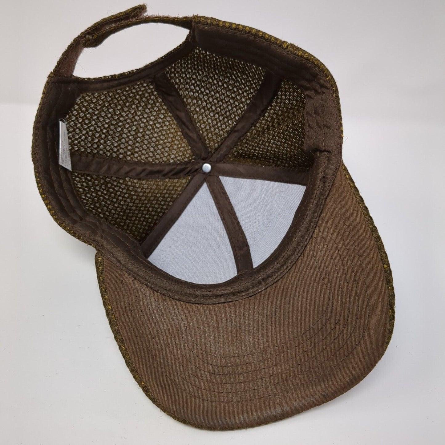 Tacaro Strapback Hat Brown One Size Adjustable Leather Patch Horse Breathable