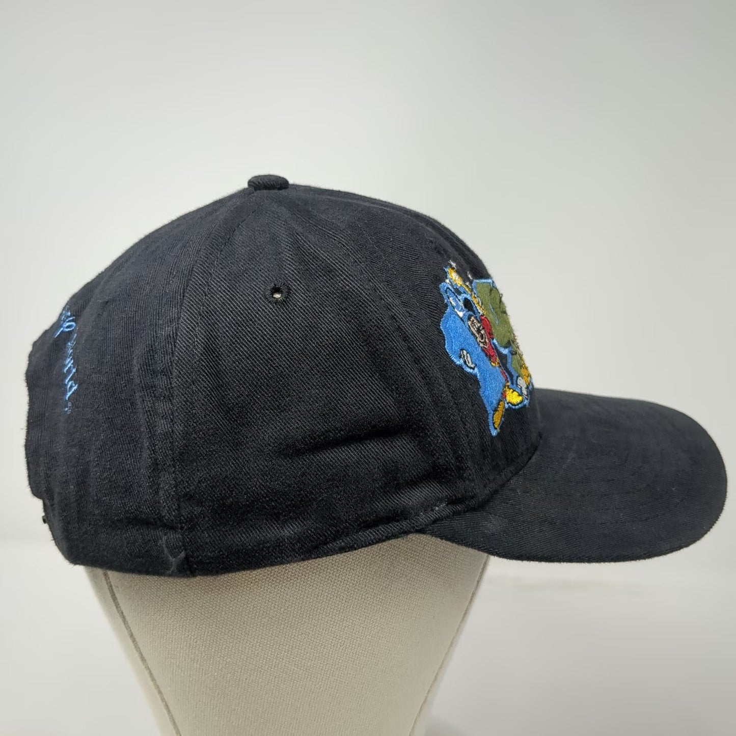 Walt Disney World Snapback Hat Black Vintage 1999 Mickey Mouse Pluto Goofy