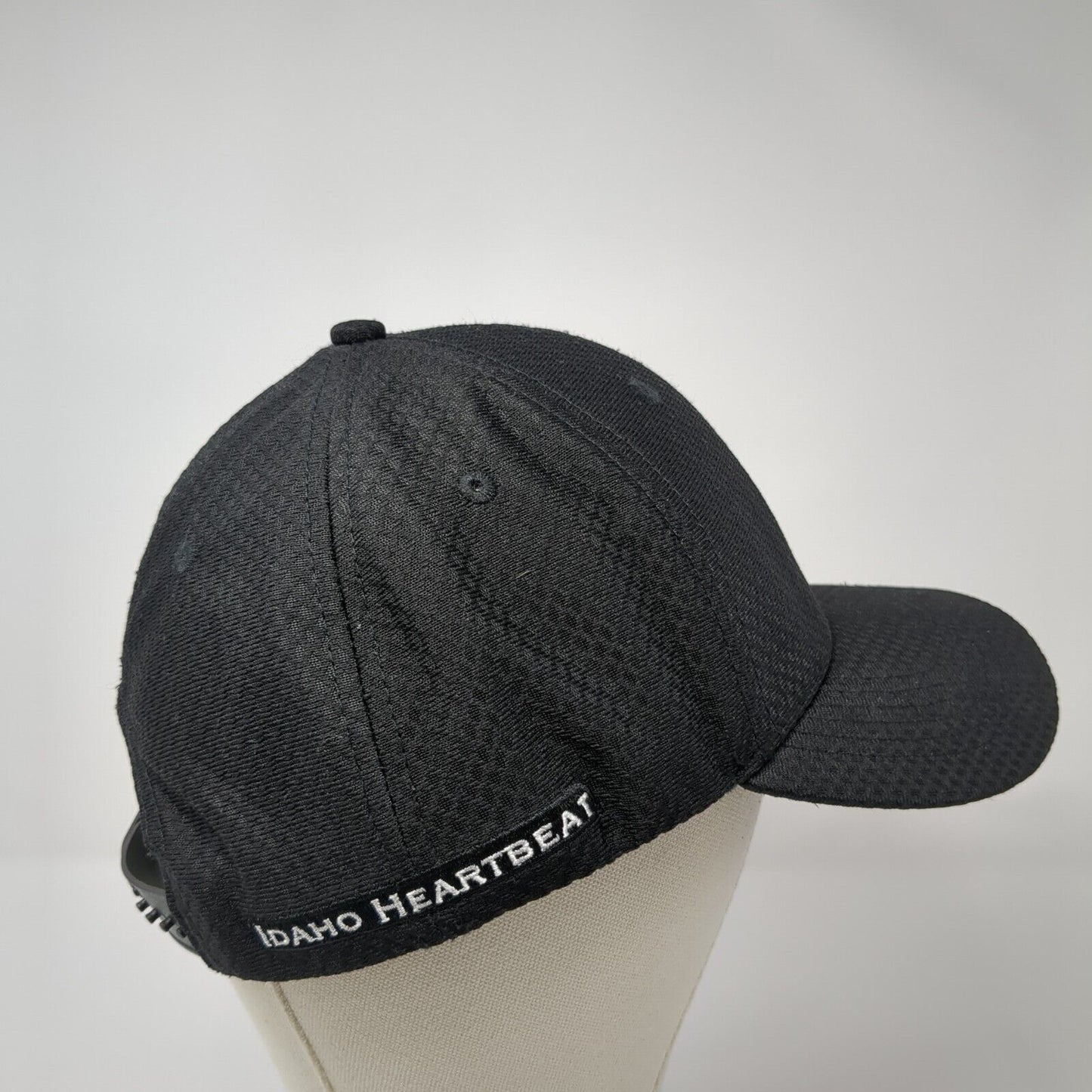 Idaho Heartbeat Snapback Hat Black One Size Adjustable Embroidered 6 Panel