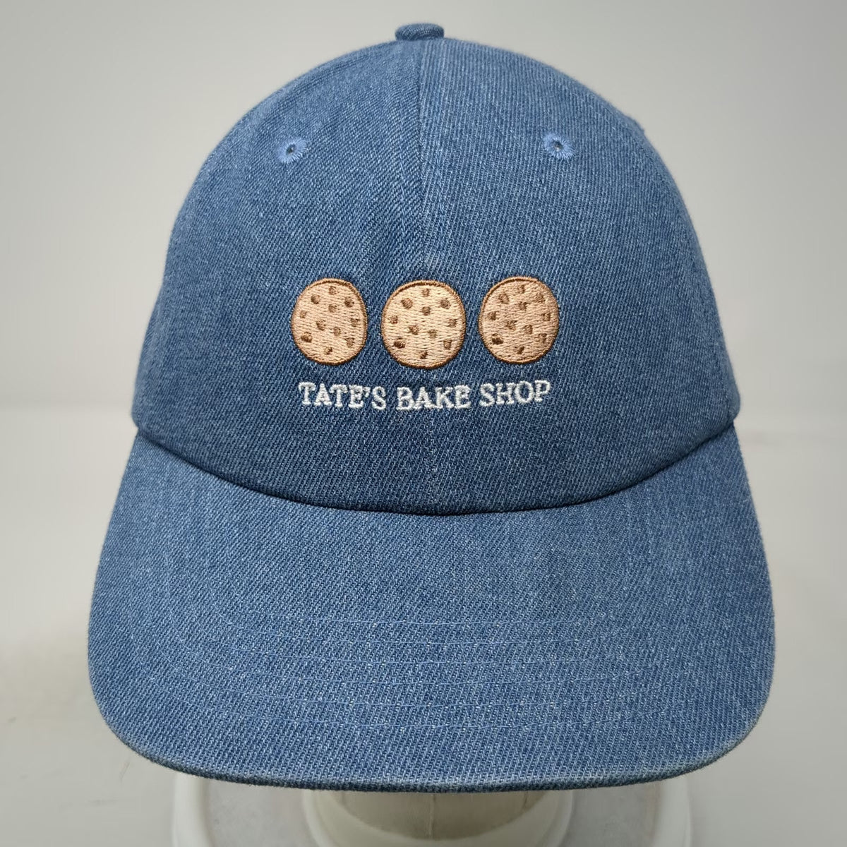 Tate's Bake Shop Cookies Blue Denim Baseball Cap One Size Slideback Hat 1980