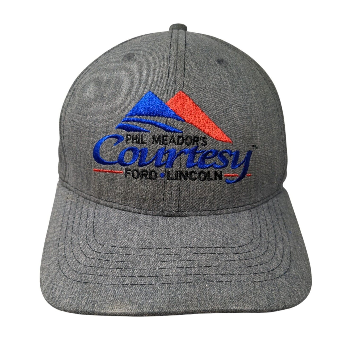 Phil Meador's Courtesy Ford Lincoln Strapback Hat Gray One Size Adjustable