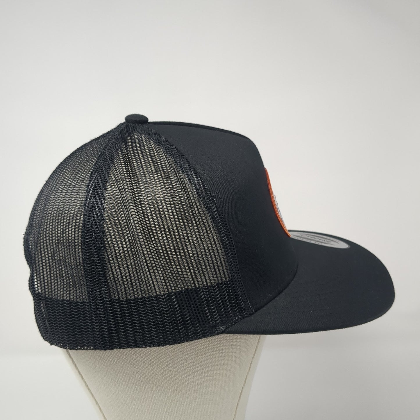 208 Properties Snapback Trucker Hat Black OS Adjustable Mesh Back Sport-Tek