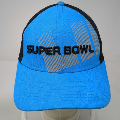 NFL Super Bowl LII New Era 39THIRTY Mesh Stretch Fit Cap Hat Blue Black Size M