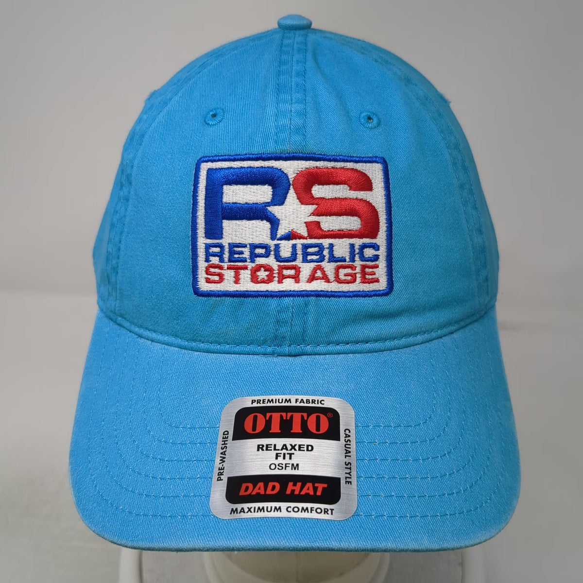 Otto Baseball Cap Blue One Size Republic Storage Patch Relaxed Fit Slideback Hat